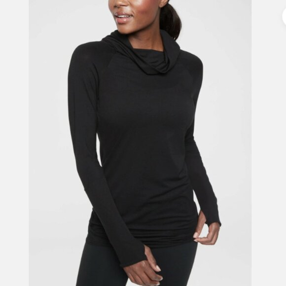 ATHLETA Essence Hooded Tunic Black Size Medium - Picture 1 of 8